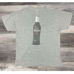 Vintage 90s Guinness Draught In A Bottle Gray Beer Alcohol Promo Mens XL T-Shirt